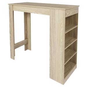 Table de bar mange debout avec 4 niches de rangement  marron