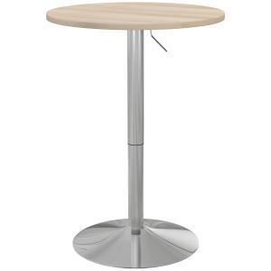 Table de bar réglable en hauteur acier gris naturel et acie…