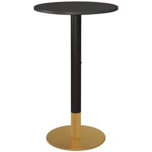 Table de bar ronde mange-debout acier noir