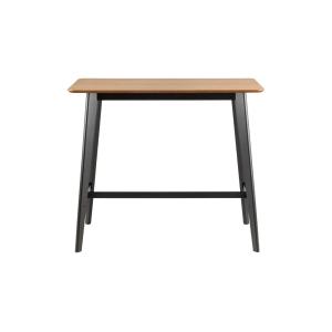 Table de bar scandinave en bois et métal noir 4 places L120