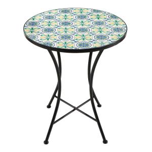 Table de bistrot mosaïque métal bicolore 75x60x60 cm