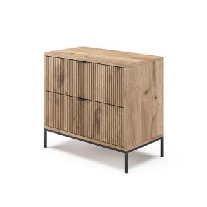 Table de chevet avec 2 tiroirs, Chêne Viking 66 x 60cm