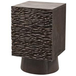 Table de chevet en bois de manguier noyer