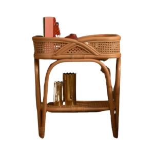 Table de chevet rotin cannage 60 x 50 cm
