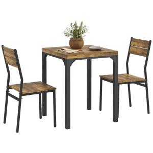 Table de cuisine 2 chaises encastrables en bois blanc