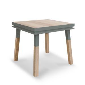 Table de cuisine carrée avec tiroir 80 cm, 100% frêne massi…