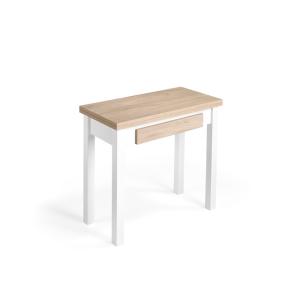 Table de cuisine extensible portefeuille mélamine chêne‑bla…