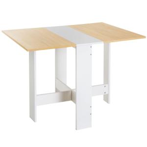 Table de cuisine pliable bois bicolore blanc chêne