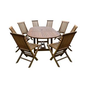 Table de jardin 160/210x100x75cm   lot de 8 chaises