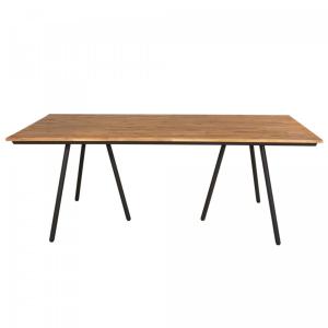Table de jardin 200x100cm en bois et métal