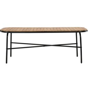 Table de jardin 200x90cm en bois et métal noir