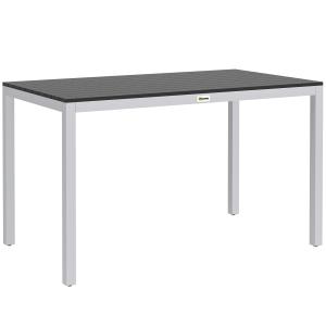 Table de jardin 4-6 personnes aluminium effet bois noir