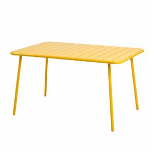 Table de jardin 4 à 6 places 120cm jaune