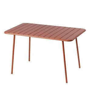 Table de jardin 4 à 6 places 120cm terracotta