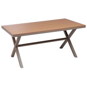 Table de jardin 4 personnes en aluminium bois clair