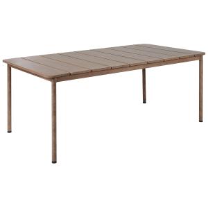 Table de jardin 6 personnes en aluminium bois foncé