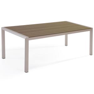 Table de jardin 6 personnes en aluminium marron