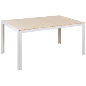 Table de jardin 6 personnes en bois synthétique beige