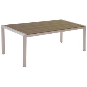 Table de jardin 6 personnes en bois synthétique marron