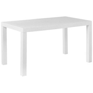 Table de jardin 6 personnes en matière synthétique blanc