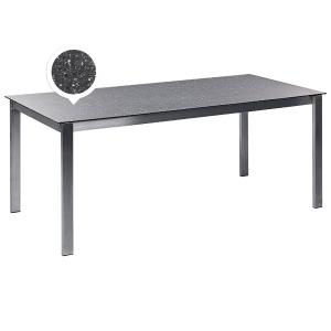 Table de jardin 6 personnes en verre de sécurité noir