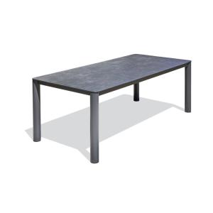 Table de jardin 8 places alu plateau céramique sur verre