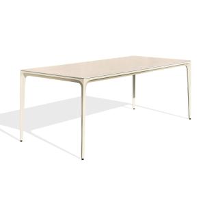 Table de jardin 8 places en céramique sur verre - Grège