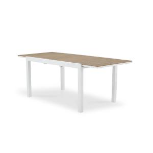 Table de jardin à rallonge en aluminium blanc 200/140×90 et…