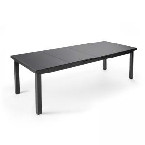 Table de jardin à rallonge en aluminium noir 12 places