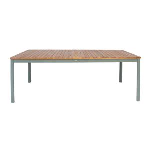 Table de jardin acacia kaki avec coins arrondis, 10 places