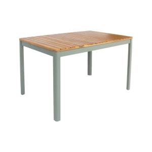 Table de jardin acacia kaki avec coins arrondis, 6 places