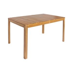 Table de jardin acacia naturel avec coins arrondis, 6 places