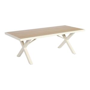 Table de jardin aluminium 8 places naturel et beige