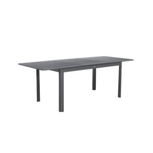 Table de jardin anthracite extensible aluminium, 8 places