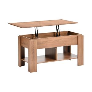 Table de jardin avec plateau relevable bois avec étagère
