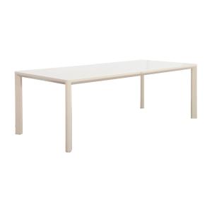 Table de jardin beige aluminium, 8 places