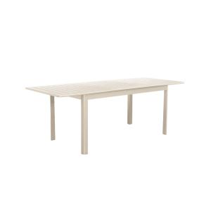 Table de jardin beige  extensible aluminium, 6 places