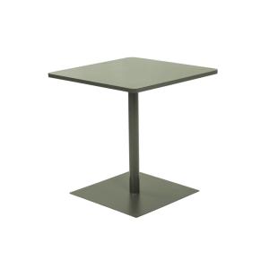 Table de jardin bistrot carré acier 70 cm kaki