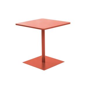 Table de jardin bistrot carré acier 70 cm terracotta