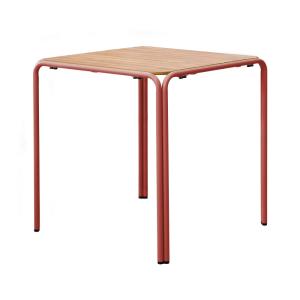Table de jardin bistrot en métal et polywood 70 cm argile