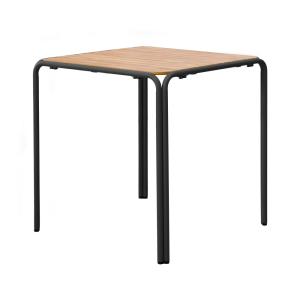 Table de jardin bistrot en métal et polywood 70 cm noir