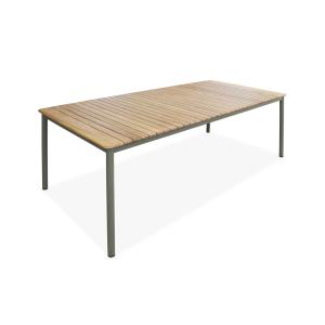 Table de jardin bois, acier savane, 8 places