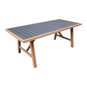 Table de jardin bois et aluminium 8 places anthracite