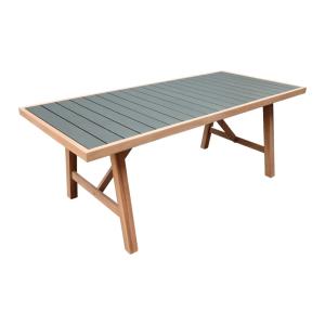 Table de jardin bois et aluminium 8 places kaki