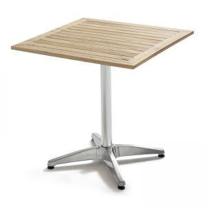 Table de jardin carrée aluminium et bois