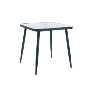 Table de jardin carrée en aluminium L75 bleu canard