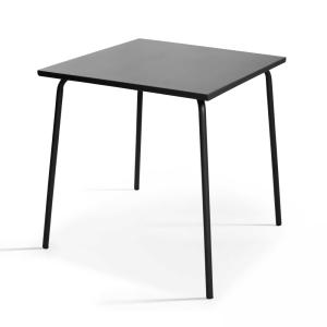 Table de jardin carrée en métal gris anthracite