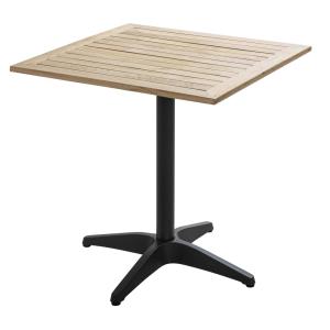 Table de jardin carrée plateau bois 70cm 4 places