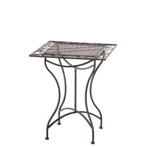 Table de jardin carrée résistante en métal Bronze