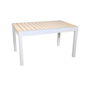 Table de jardin elora extensible aluminium blanc, 8 places